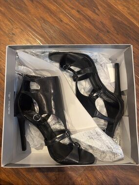 Fergie Black Strappy High Heel Sandals
